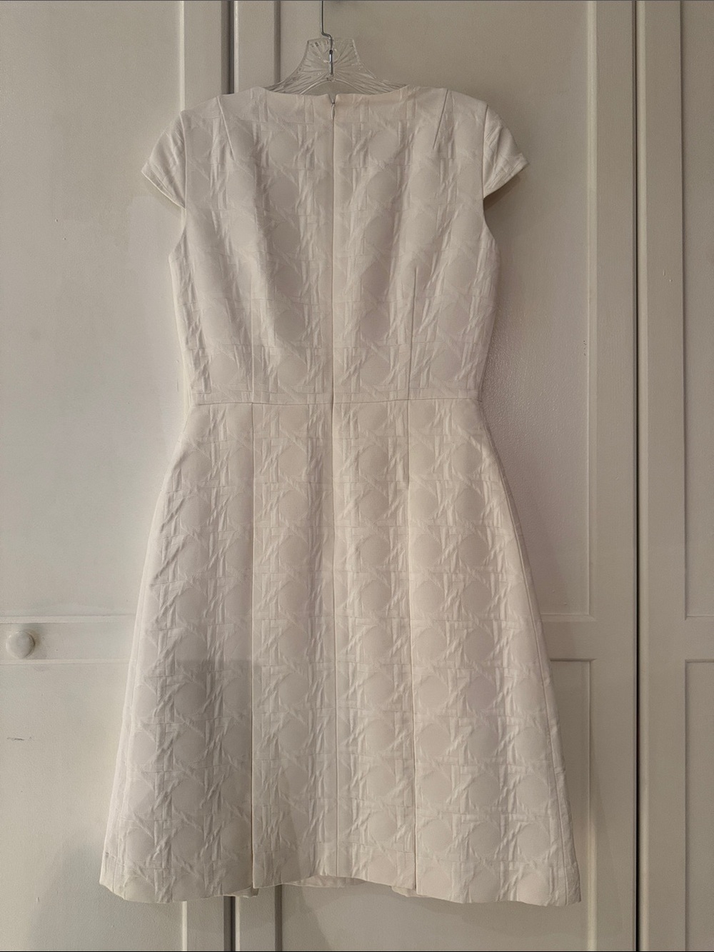 NWT ❣️ Brooks Brothers Off White Textured Fit & Flare Dress - Picture 8 of 8